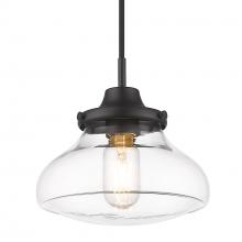  3419-S BLK-CLR - Nash Small Pendant in Matte Black with Clear Glass